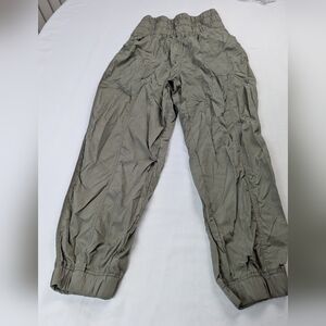 FP Movement by Free People Olive Cropped Elastic Waist Jogger Pants